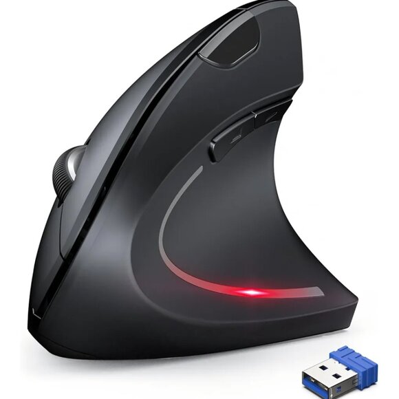 Techrise brand 2.4 Ghz optical vertical mouse for desktop, PC, mac books - Picture 1 of 7